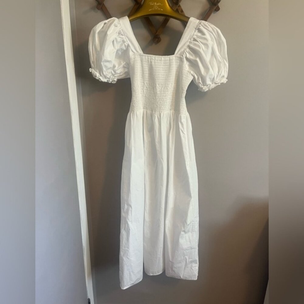 Vanessa Scott cotton White Puff Sleeve Dress cottage core bridal events SM